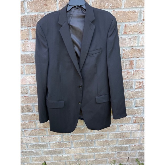 Alfani Other - Alfani RED Mens 44L Black Wool Pinstripe 2 Button Suit Jacket Blazer 4900030019